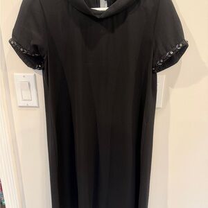Zara Black Dress with Embellished Sleeves